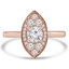 Round Diamond Marquise Halo Engagement Ring in Rose Gold (MVS0306-R)