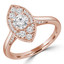 Round Diamond Marquise Halo Engagement Ring in Rose Gold (MVS0306-R)