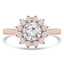 Round Diamond Floral Halo Engagement Ring in Rose Gold (MVS0308-R)