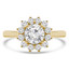 Round Diamond Floral Halo Engagement Ring in Yellow Gold (MVS0308-Y)