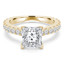 Princess Diamond Solitaire with Accents Engagement Ring in Yellow Gold (MVS0309-Y)