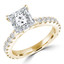 Princess Diamond Solitaire with Accents Engagement Ring in Yellow Gold (MVS0309-Y)