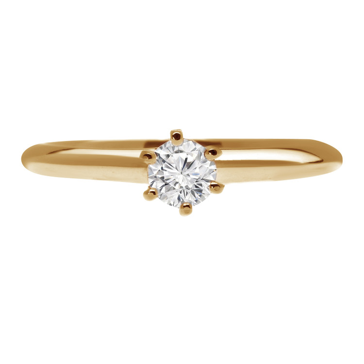 Round Diamond Knife Edge Solitaire Engagement Ring in Yellow Gold (MVSS0004-Y)