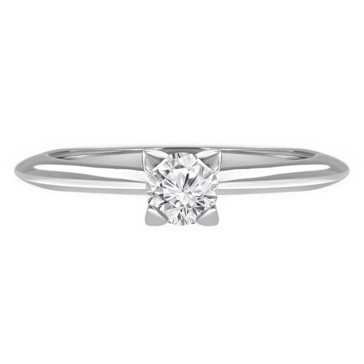Round Diamond Knife Edge Solitaire Engagement Ring in White Gold (MVSS0006-W)