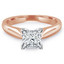 Princess Diamond 4-Prong Solitaire Engagement Ring in Rose Gold (MVSS0008-R)