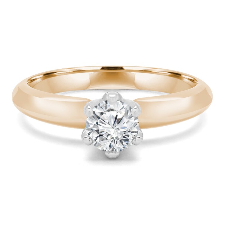 Round Diamond 6-Prong Solitaire Engagement Ring in Yellow Gold (MVSS0009-Y)