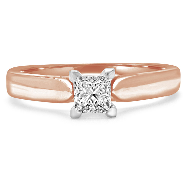 Princess Diamond Solitaire Engagement Ring in Rose Gold (MVSS0011-R)