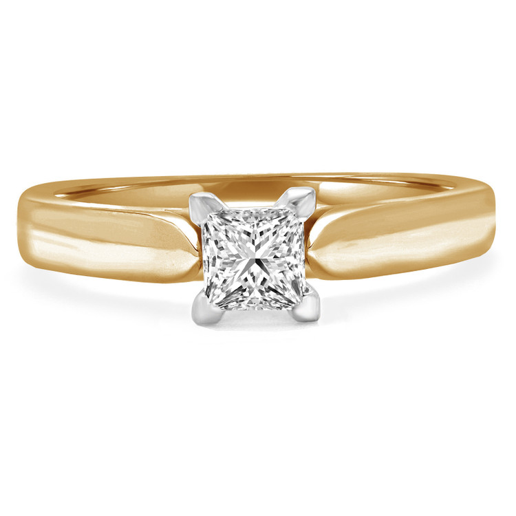Princess Diamond Solitaire Engagement Ring in Yellow Gold (MVSS0011-Y)