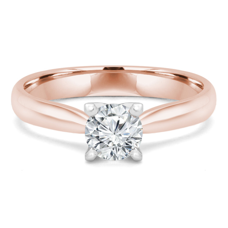 Round Diamond Solitaire Engagement Ring in Rose Gold (MVSS0012-R)
