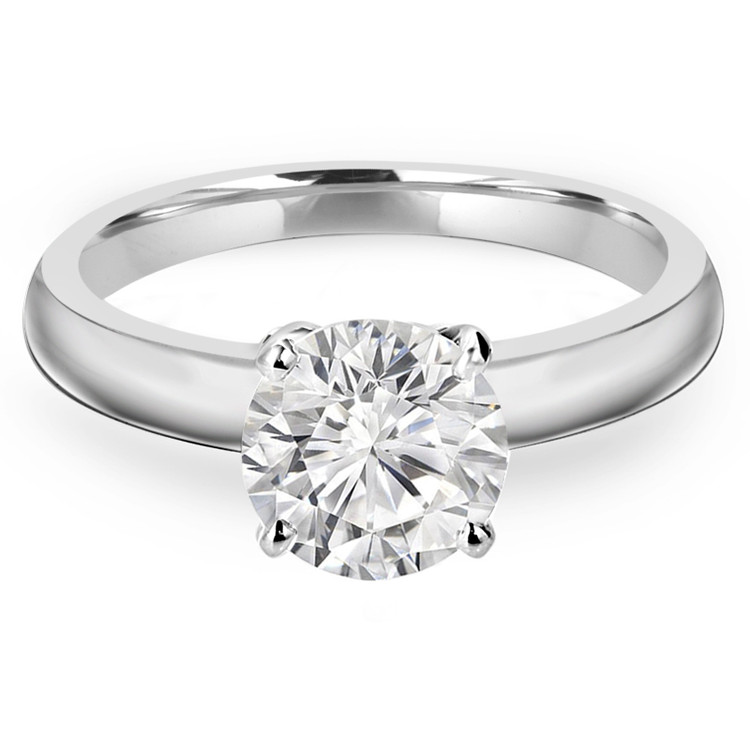 Round Diamond Solitaire Engagement Ring in White Gold (MVSS0014-W)