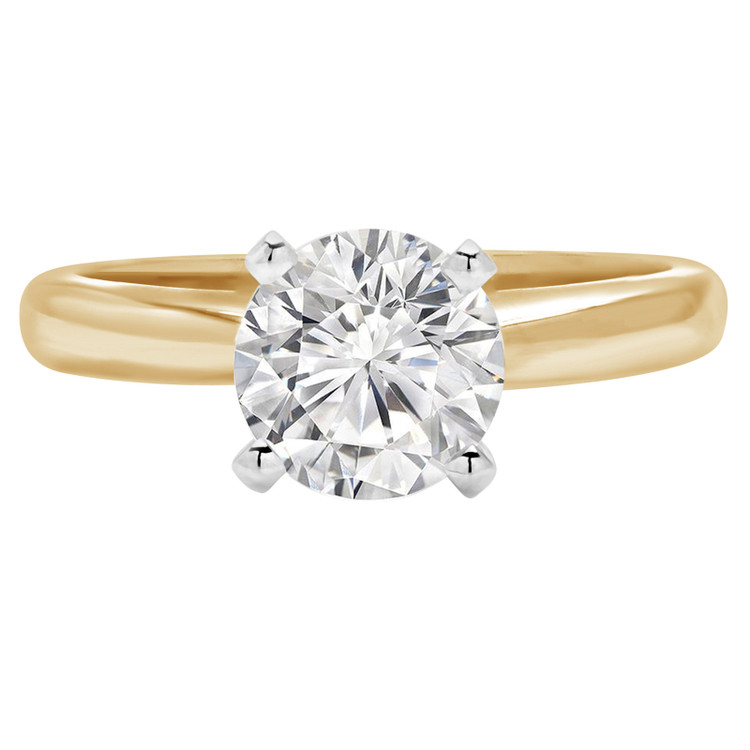 Round Diamond Solitaire Engagement Ring in Yellow Gold (MVSS0016-Y)