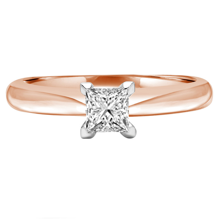 Princess Diamond V Prong Solitaire Engagement Ring in Rose Gold (MVSS0017-R)