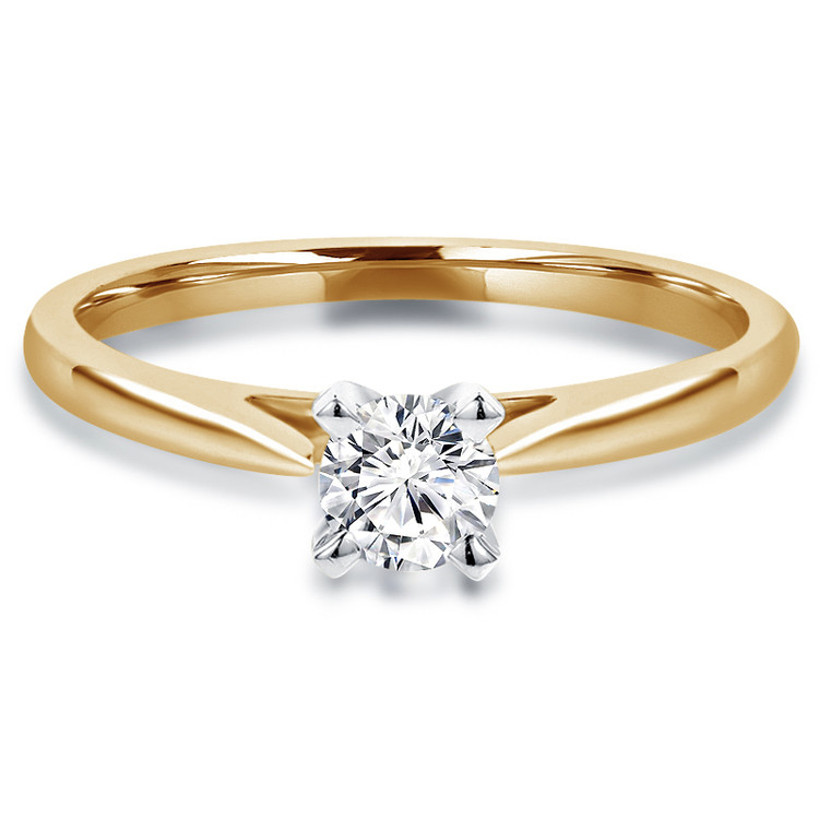 Round Diamond Solitaire Engagement Ring in Yellow Gold (MVSS0018-Y)