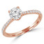 Round Diamond Solitaire with Accents Engagement Ring in Rose Gold (MVSS0020-R)