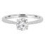Round Diamond Solitaire with Accents Engagement Ring in White Gold (MVSS0020-W)
