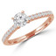 Round Diamond Solitaire with Accents Engagement Ring in Rose Gold (MVSS0022-R)