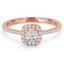 Princess Diamond Cushion Halo Engagement Ring in Rose Gold (MVSS0023-R)