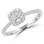 Princess Diamond Cushion Halo Engagement Ring in White Gold (MVSS0023-W)