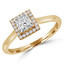 Princess Diamond Square Halo Engagement Ring in Yellow Gold (MVSS0024-Y)