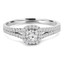 Round Diamond Split-Shank Cushion Halo Engagement Ring in White Gold (MVSS0026-W)