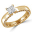 Princess Diamond Solitaire with Accents Engagement Ring in Yellow Gold (MVSS0027-Y)