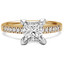 Princess Diamond Solitaire with Accents Engagement Ring in Yellow Gold (MVSS0029-Y)