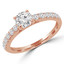 Round Diamond Solitaire with Accents Engagement Ring in Rose Gold (MVSS0032-R)
