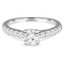 Round Diamond Solitaire with Accents Engagement Ring in White Gold (MVSS0032-W)