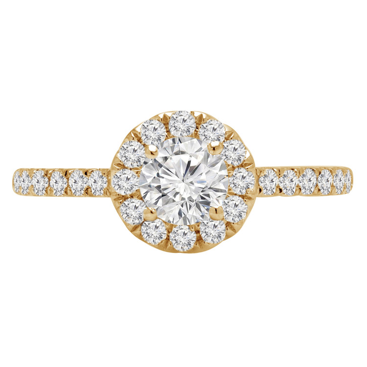Round Diamond Round Halo Engagement Ring in Yellow Gold (MVSS0033-Y)