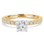 Round Diamond Solitaire with Accents Engagement Ring in Yellow Gold (MVSS0034-Y)