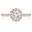 Round Diamond High Set Round Halo Engagement Ring in Rose Gold (MVSS0036-R)
