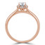 Round Diamond Cushion Halo Engagement Ring in Rose Gold (MVSS0037-R)