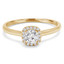 Round Diamond Cushion Halo Engagement Ring in Yellow Gold (MVSS0037-Y)