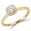 Round Diamond Cushion Halo Engagement Ring in Yellow Gold (MVSS0037-Y)