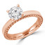 Round Diamond Vintage Solitaire Engagement Ring in Rose Gold (MVSS0040-R)