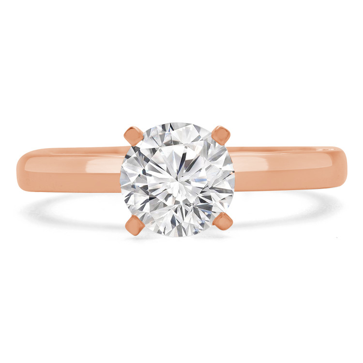 Round Diamond Solitaire with Accents Engagement Ring in Rose Gold (MVSS0046-R)