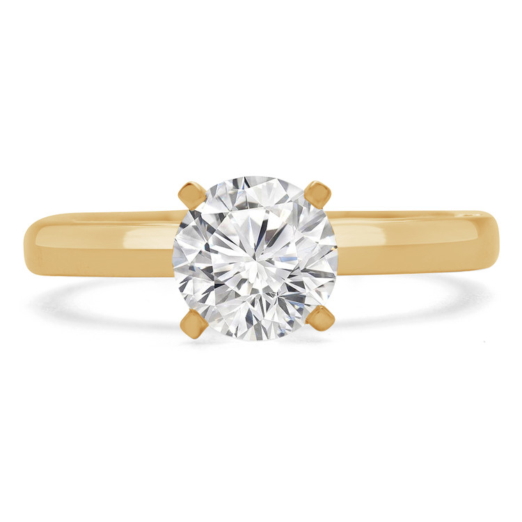 Round Diamond Solitaire with Accents Engagement Ring in Yellow Gold (MVSS0046-Y)