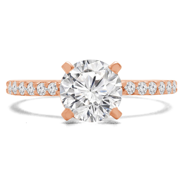 Round Diamond Solitaire with Accents Engagement Ring in Rose Gold (MVSS0047-R)