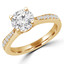 Round Diamond Solitaire with Accents Engagement Ring in Yellow Gold (MVSS0048-Y)