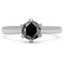 Round Black Diamond Solitaire Engagement Ring in White Gold (MVSB0001-W)