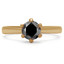 Round Black Diamond Solitaire Engagement Ring in Yellow Gold (MVSB0001-Y)