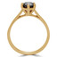 Round Black Diamond Solitaire Engagement Ring in Yellow Gold (MVSB0001-Y)
