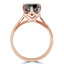 Round Black Diamond 6-Prong Solitaire Engagement Ring in Rose Gold (MVSB0004-R)