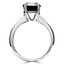 Round Black Diamond Solitaire Engagement Ring in White Gold (MVSB0006-W)