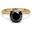 Round Black Diamond Solitaire Engagement Ring in Yellow Gold (MVSB0006-Y)