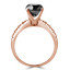 Round Black Diamond Solitaire with Accents Engagement Ring in Rose Gold (MVSB0007-R)