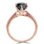 Round Black Diamond Solitaire with Accents Engagement Ring in Rose Gold with Accents (MVSB0011-R)