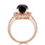 Round Black Diamond Round Halo Engagement Ring in Rose Gold with Accents (MVSB0012-R)