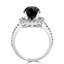Round Black Diamond Round Halo Engagement Ring in White Gold with Accents (MVSB0012-W)