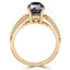 Round Black Diamond Solitaire with Accents Engagement Ring in Yellow Gold (MVSB0014-Y)
